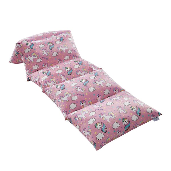 Loungie Unicorn Light Pink Bean Bag Covers Microfiber 55 in. x 35 in.