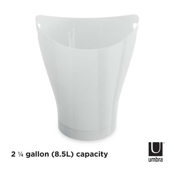 Umbra Metallic-White Garbino 2.25G Plastic Trash Can 082857