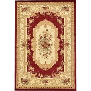 Unique Loom Versailles Henry Red 4' 0 x 6' 0 Area Rug 3132894 - The ...