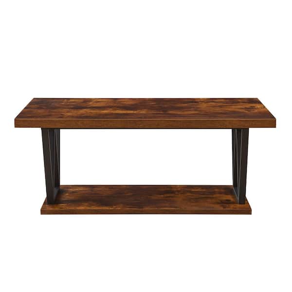 Home Beyond Brescia 44 in. Rustic Brown Rectangle Coffee Table with Storage