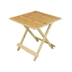 20 in. Natural 20 in. Square Bamboo Folding Side Table