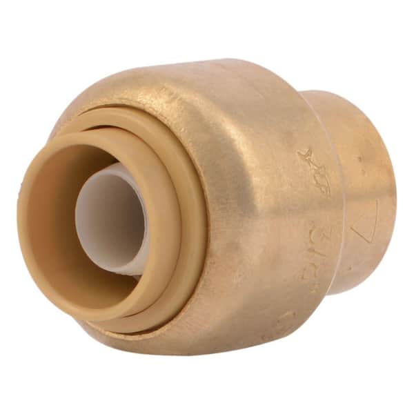 3/8 in. (1/2 in. O.D.) Push-to-Connect Brass End Stop Fitting