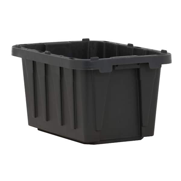 HDX 14 Gal. Tough Storage Tote in Black with Yellow Lid 206215 - The Home  Depot