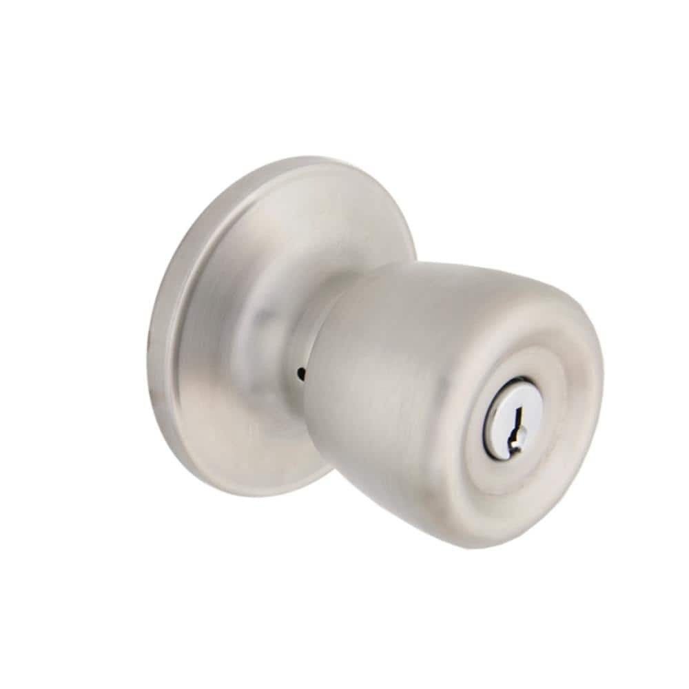 Defiant Simple Series Bell Stainless Steel Keyed Entry Door Knob ...