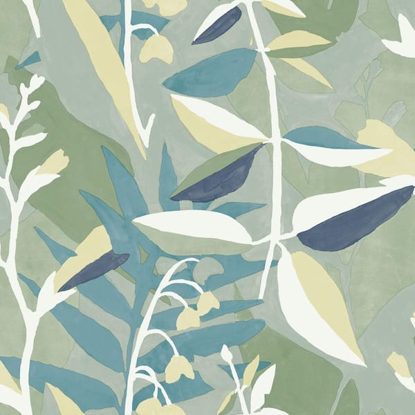 Tempaper Blue Lagoon Petite Garden Party Vinyl Peel and Stick Wallpaper Roll (Covers 28 sq. ft.)
