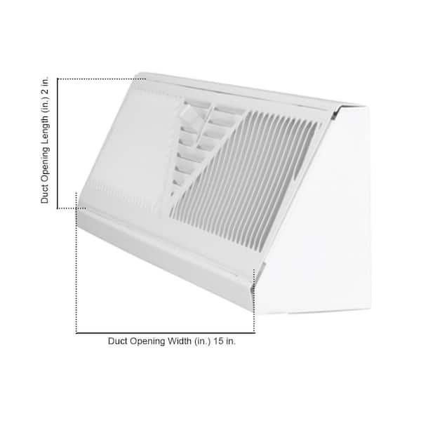 18 in. 3-Way Steel Baseboard Diffuser Supply in White