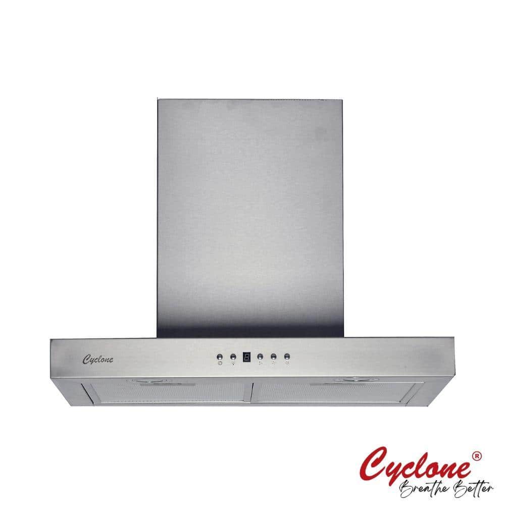 24 in. 550 CFM T-Shape Wall Mount Range Hood with LED Lights in Stainless Steel