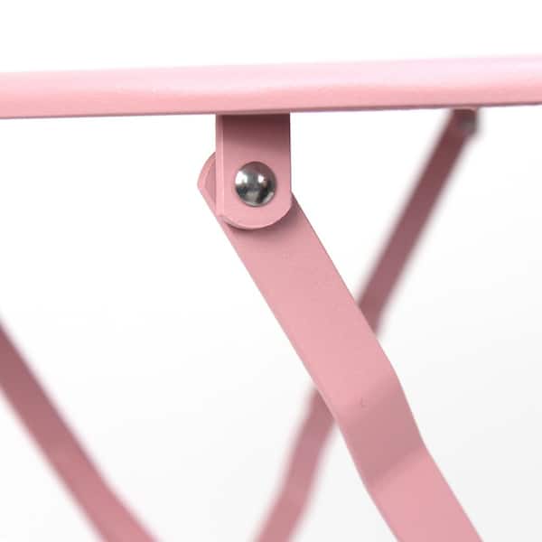 Pink 3-Piece Rust Resistant Metal Outdoor Bistro Set with