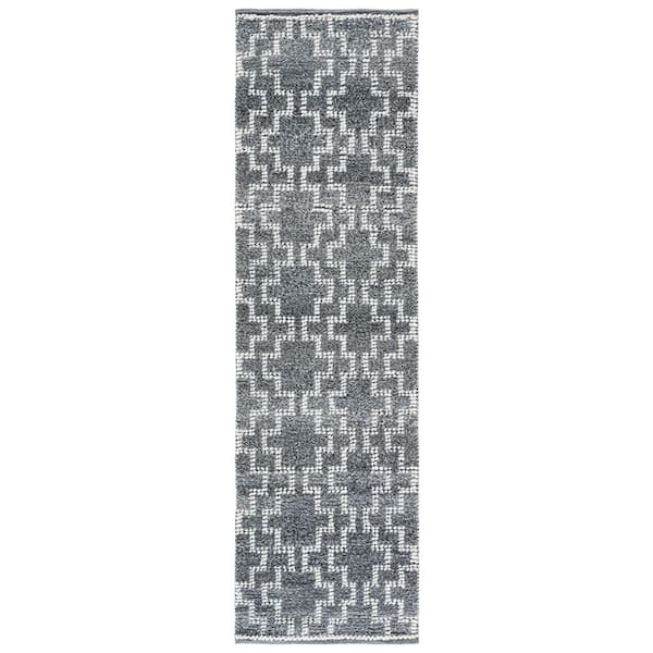 Vermont 2 ft. x 8 ft. Gray Tribal Runner Rug