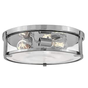 Lowell 16.0 in. 3-Light Chrome Flush Mount