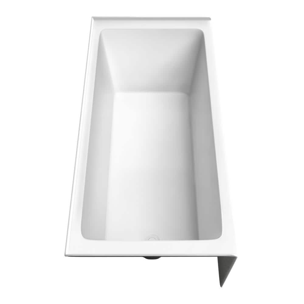 Grayley 66'' White Acrylic Alcove Soaking Bathtub
