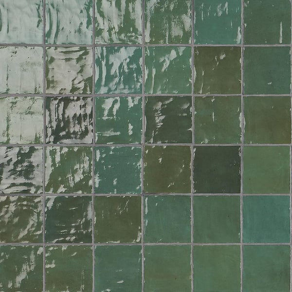 Ivy Hill Tile Kingston Green 4 in. x 4 in. Glazed Ceramic Wall Tile (5.38 sq. ft./case)