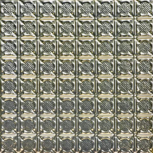 FROM PLAIN TO BEAUTIFUL IN HOURS Chain Mail Gold Nugget 2 ft. x 2 ft. Decorative Lay-in Tin Ceiling Tile (48 sq. ft./case)