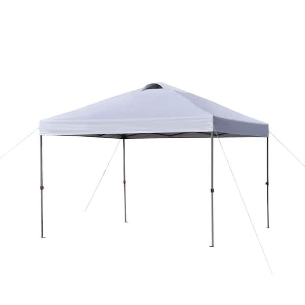 Otryad 10 ft. x 10 ft. White Pop Up Canopy Tent, Outdoor Instant Sun Shelter, Adjustable Height with Top Vent and Carry Bag