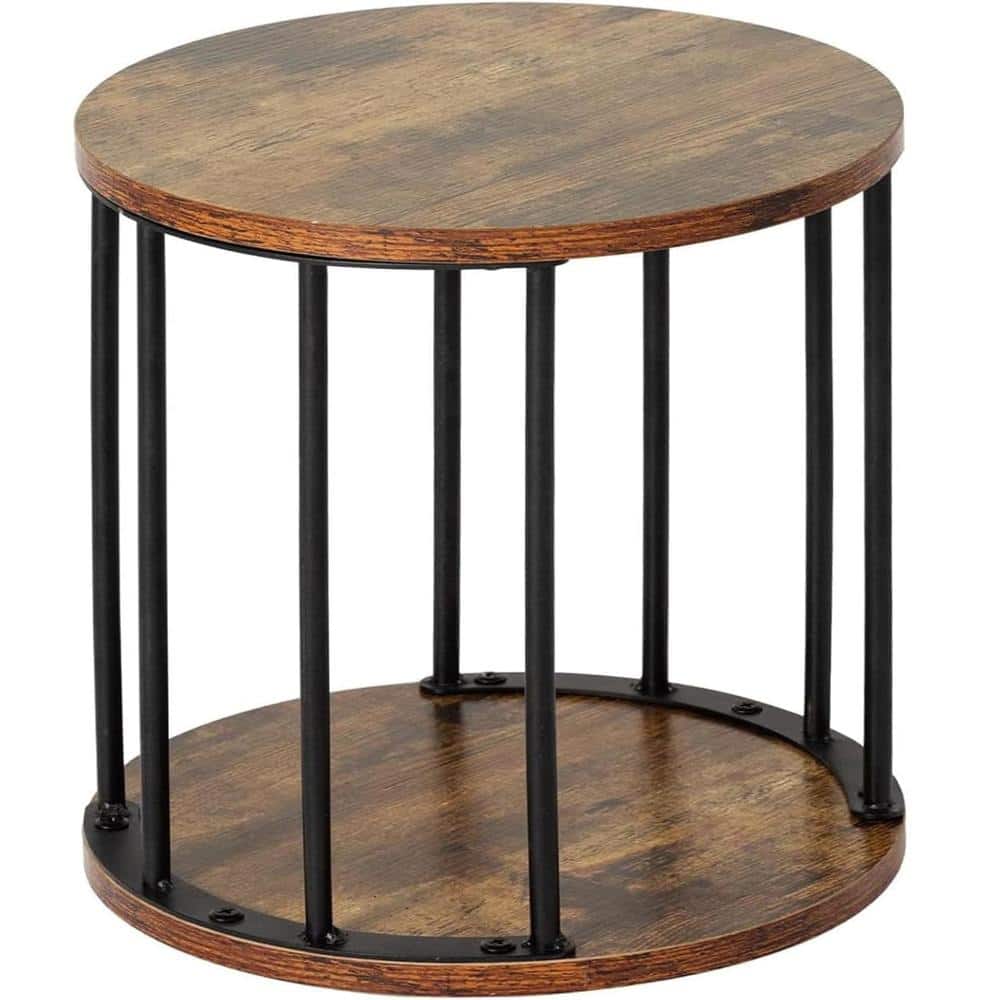 "13.58"" Brown Round Wooden Step Stool 300lbs Non Slip Indoor Outdoor" price history on PriceWatchPro