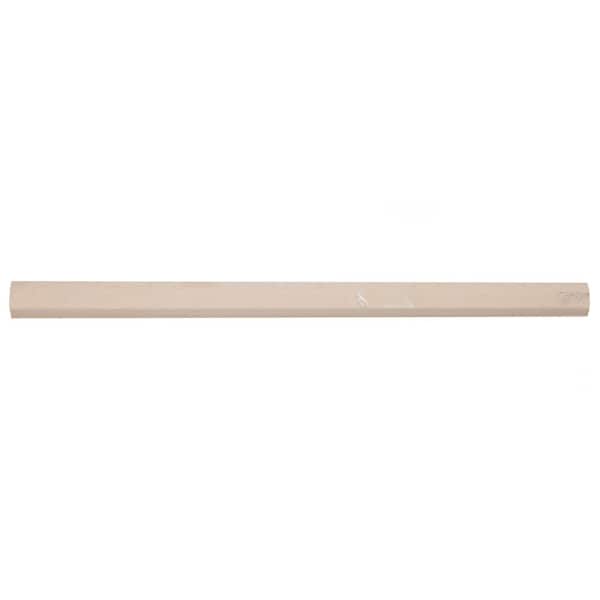 Merola Tile - Chester Demi-Bullnose Matte Bianco 1/2 in. x 12 in. Satin Ceramic Wall Tile Trim