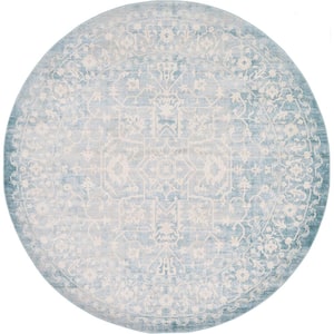 New Classical Olympia Blue 8' 0 x 8' 0 Round Rug