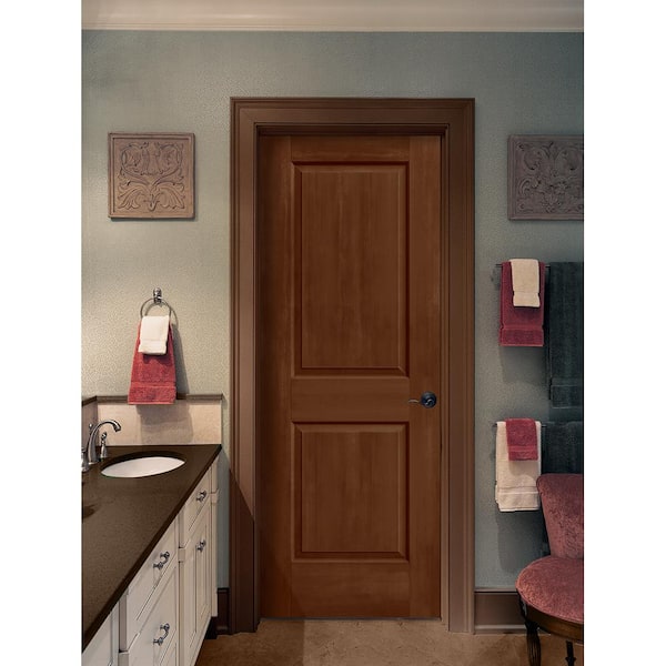 32 in. x 80 in. Carrara 2 Panel Right-Hand Hollow Core Hazelnut Stain Molded Composite Single Prehung Interior Door