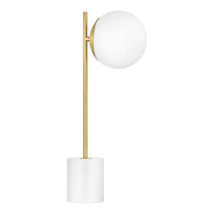 Valdosta 20 in. White LED Base Table Lamp with Opal Glass Shade