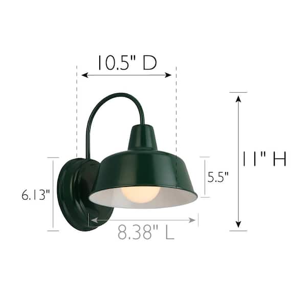 Mason 1-Light Forest Green Outdoor Wall Light Sconce