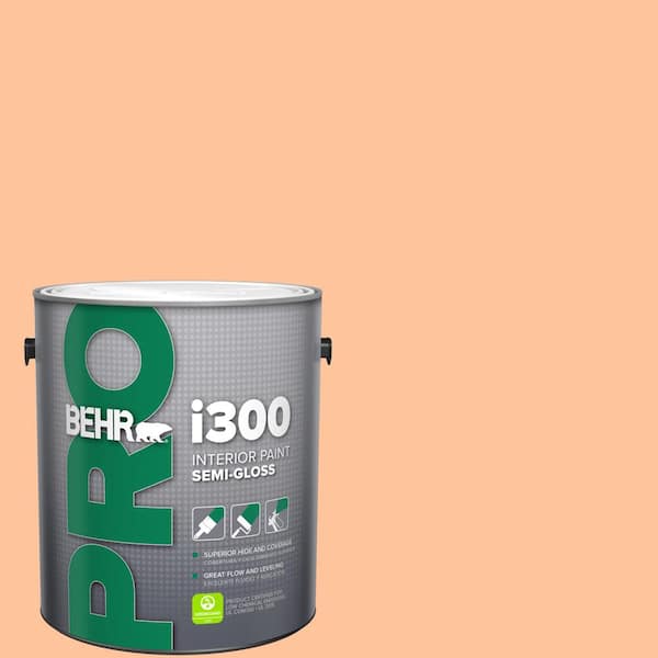 BEHR PRO 1 gal. #260B-4 Orange Sherbet Semi-Gloss Interior Paint
