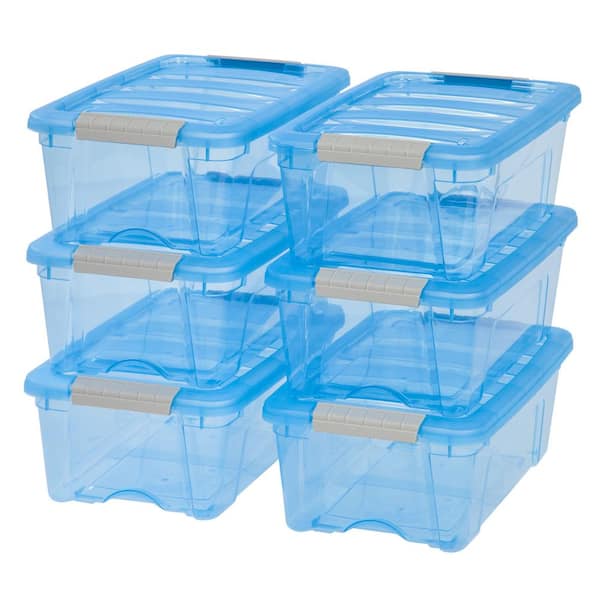 Iris Usa 6 Pack 12qt Plastic Storage Bin With Lid And Secure