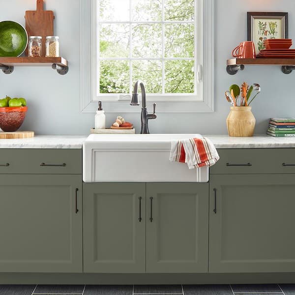 home depot green cabinets