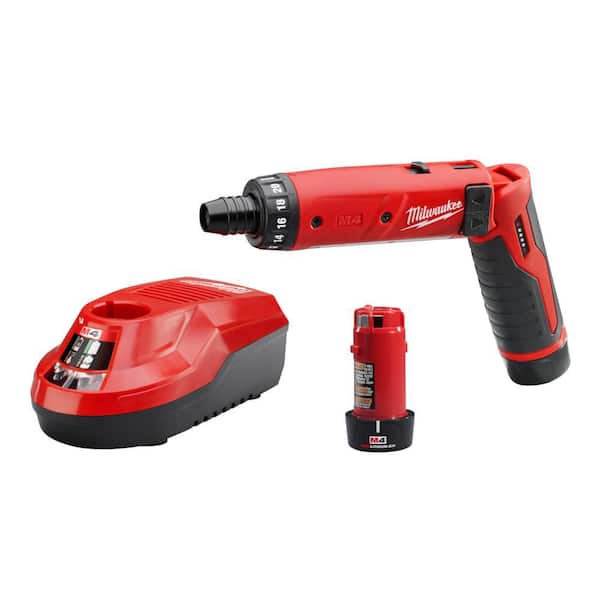 M4 4V Lithium-Ion Cordless 1/4 in. Hex Screwdriver 2-Battery Kit