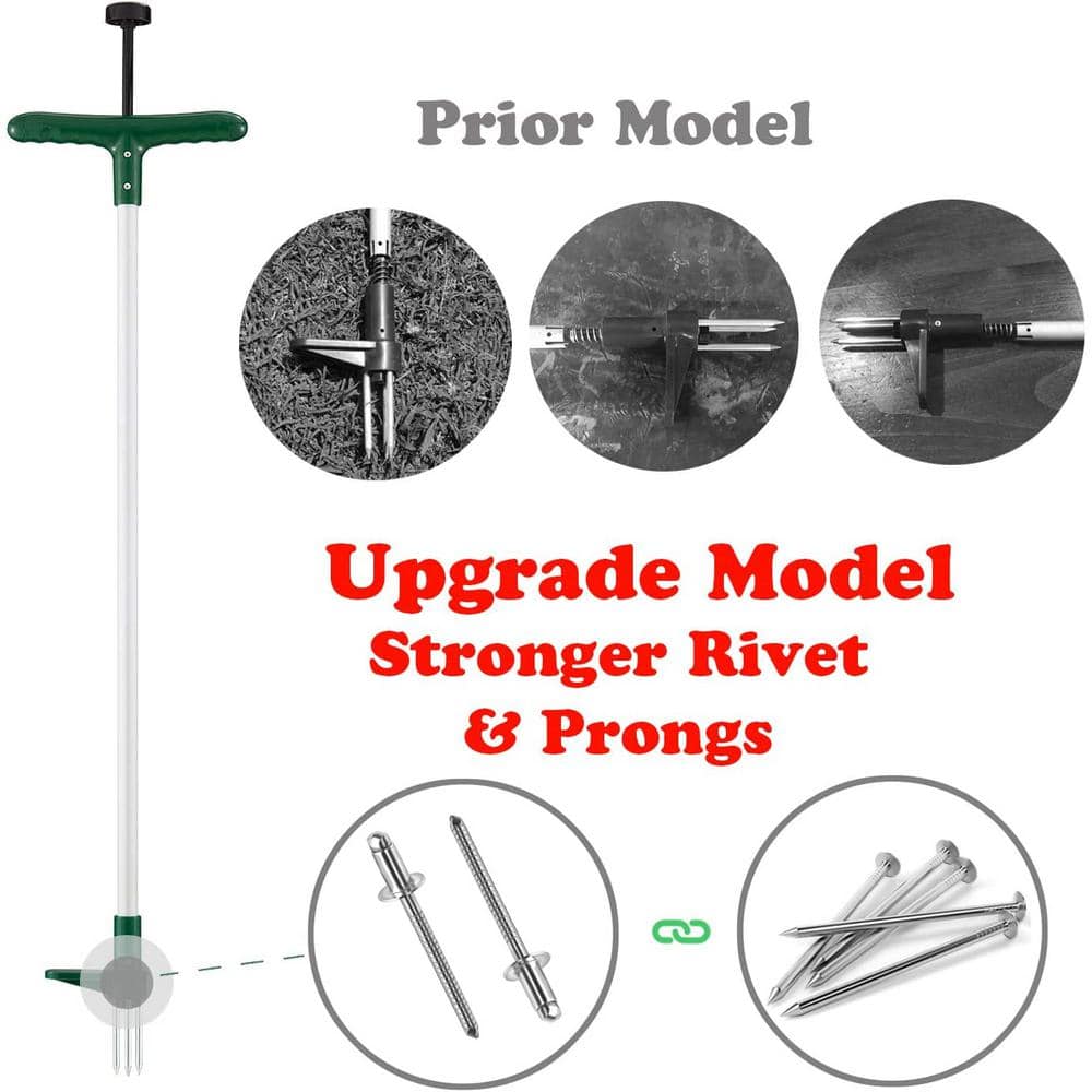 39.5 in Green and White Stainless Steel Stand-Up Garden Weeder