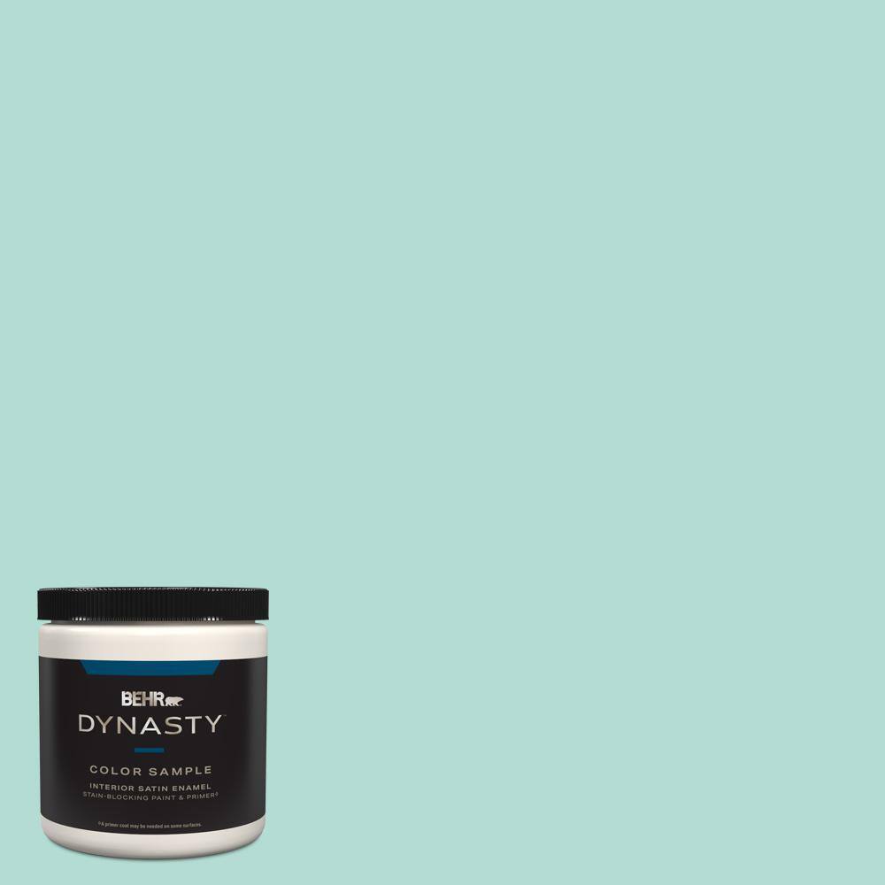 BEHR DYNASTY 8 oz. #490C-3 Balmy Seas Satin Enamel Interior/Exterior ...