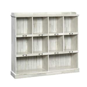 47.5 in. White Plank Faux Wood 11-shelf Standard Bookcase with Cubes