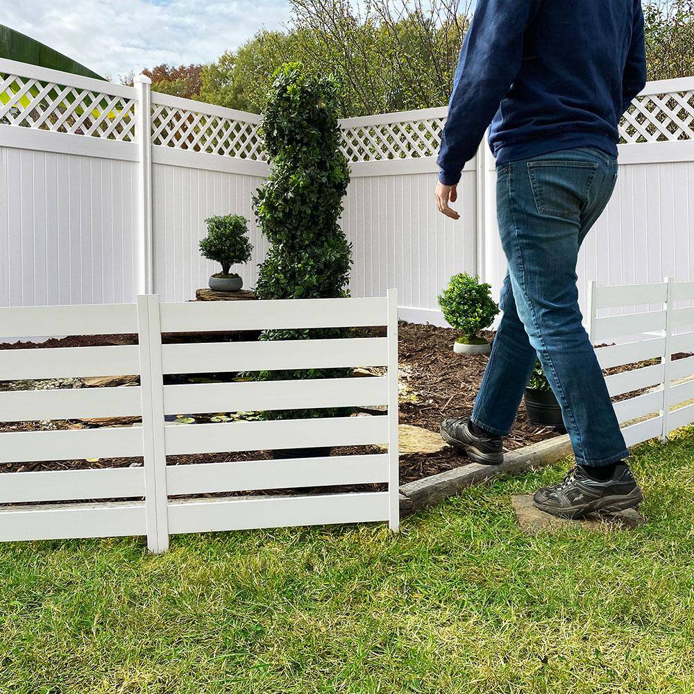 Maui 2-ft White Vinyl Square-Top Garden Fence Panels