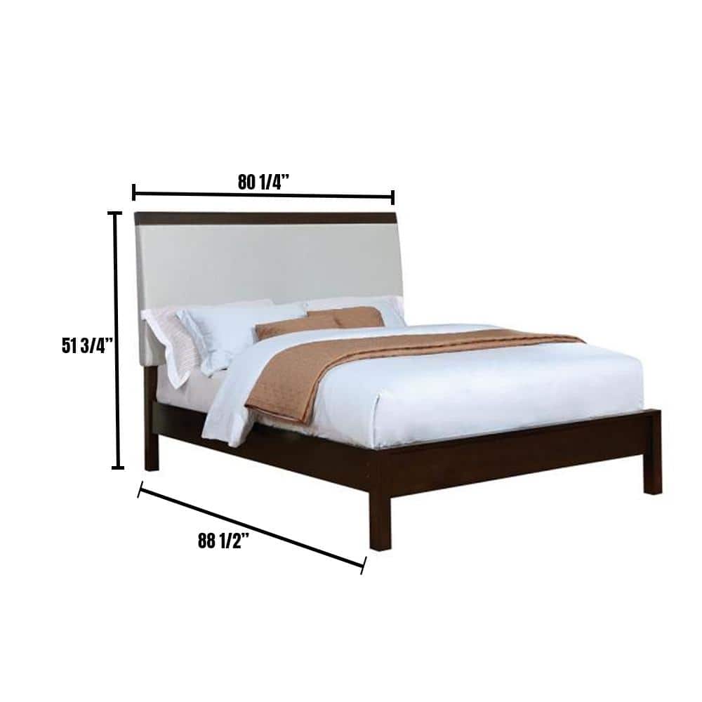 Euclid in Silver and Espresso with Leatherette Headboard Eastern King Bed price history on PriceWatchPro