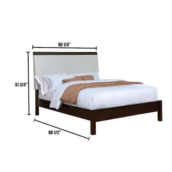 Euclid in Silver and Espresso with Leatherette Headboard Eastern King Bed