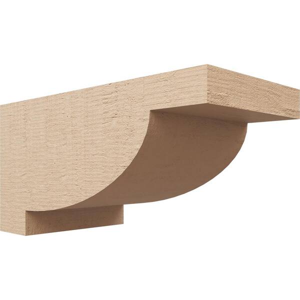 Ekena Millwork 9 in. x 9 in. x 18 in. Wide Alpine Rough Cedar Woodgrain TimberThane Corbel, Primed Tan