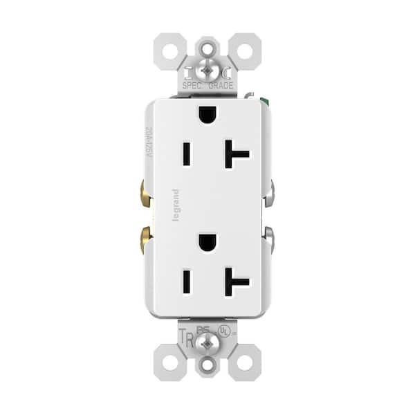 Legrand radiant 20-Amp 125-Volt Tamper Resistant Decorator Duplex Spec Grade Heavy Duty Outlet, White