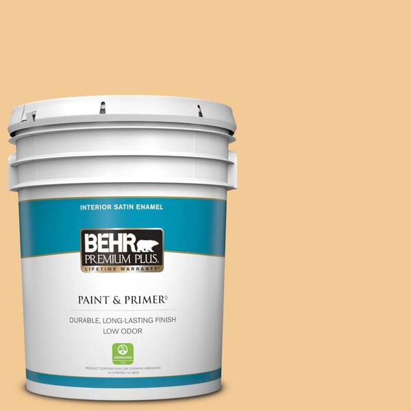 BEHR PREMIUM PLUS 5 gal. #M260-4 Lunch Box Satin Enamel Low Odor Interior Paint & Primer