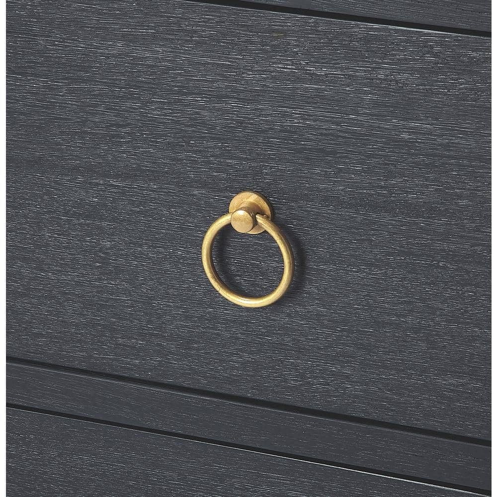 Elin Glam White 3-Drawer Dresser with Gold Metallic Hardware