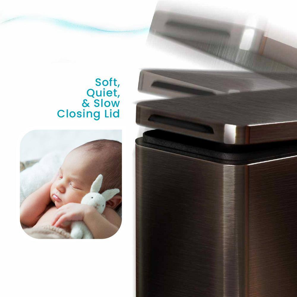 Slim Black Stainless Steel 12 Gallon Step Pedal Trash Can