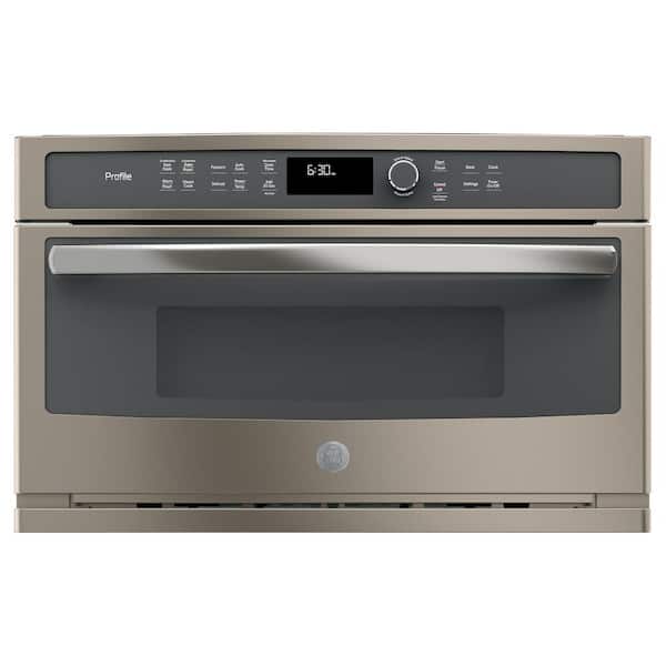 Ge Profile 30 In Electric Convection Wall Oven With Built Microwave Slate Fingerprint Resistant Pwb7030eles The Home Depot - Ge Profile 30 Built In Double Electric Convection Wall Oven