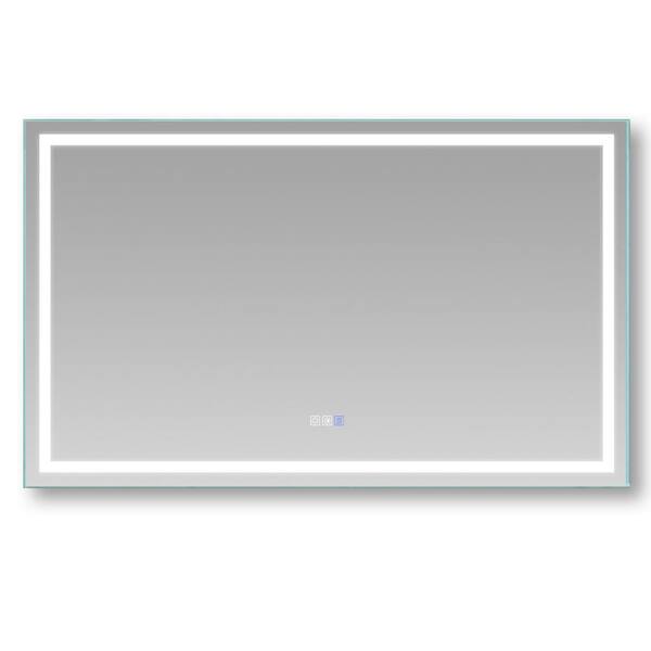 Amucolo 60 In. W X 36 In. H Large Rectangular Framed LED Light Anti-Fog ...