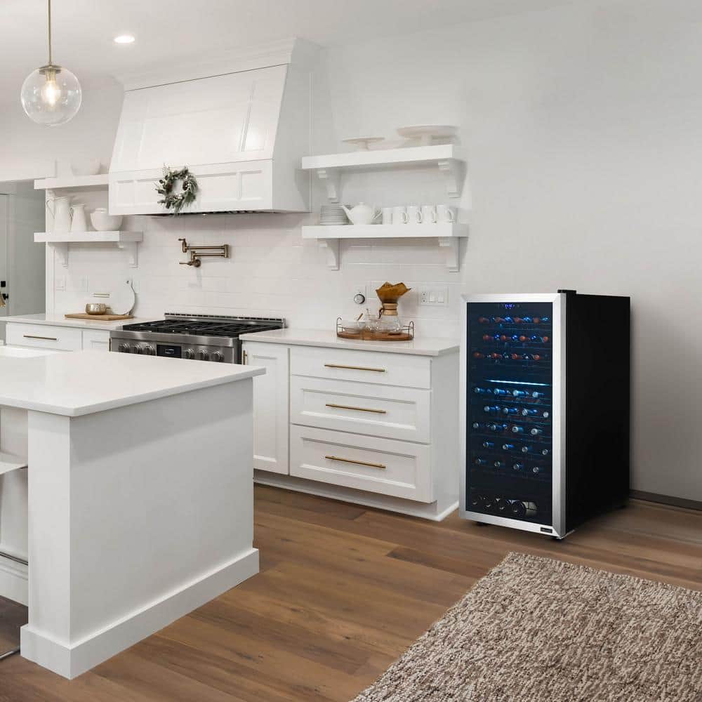 Newair 76 Bottle Stainless Steel Dual Zone Freestanding Wine Fridge