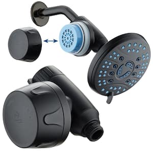 Advanced Shower Filter For Shower Heads With Kdf Filtration And Built In Bracket, Antimicrobial in Matte Black