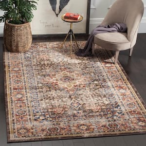 Bijar Brown/Rust 7 ft. x 9 ft. Border Distressed Medallion Area Rug