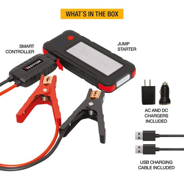 VECTOR 1200 Peak Amp Jump Starter, Dual USB, Rechargeable SS6LV