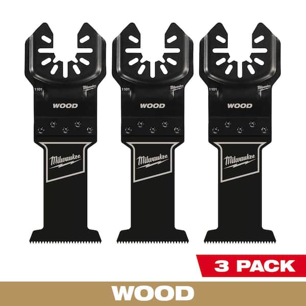 Milwaukee 1-3/8 in. High Carbon Steel Universal Fit Wood Cutting Multi-Tool Oscillating Blade (3-Pack)
