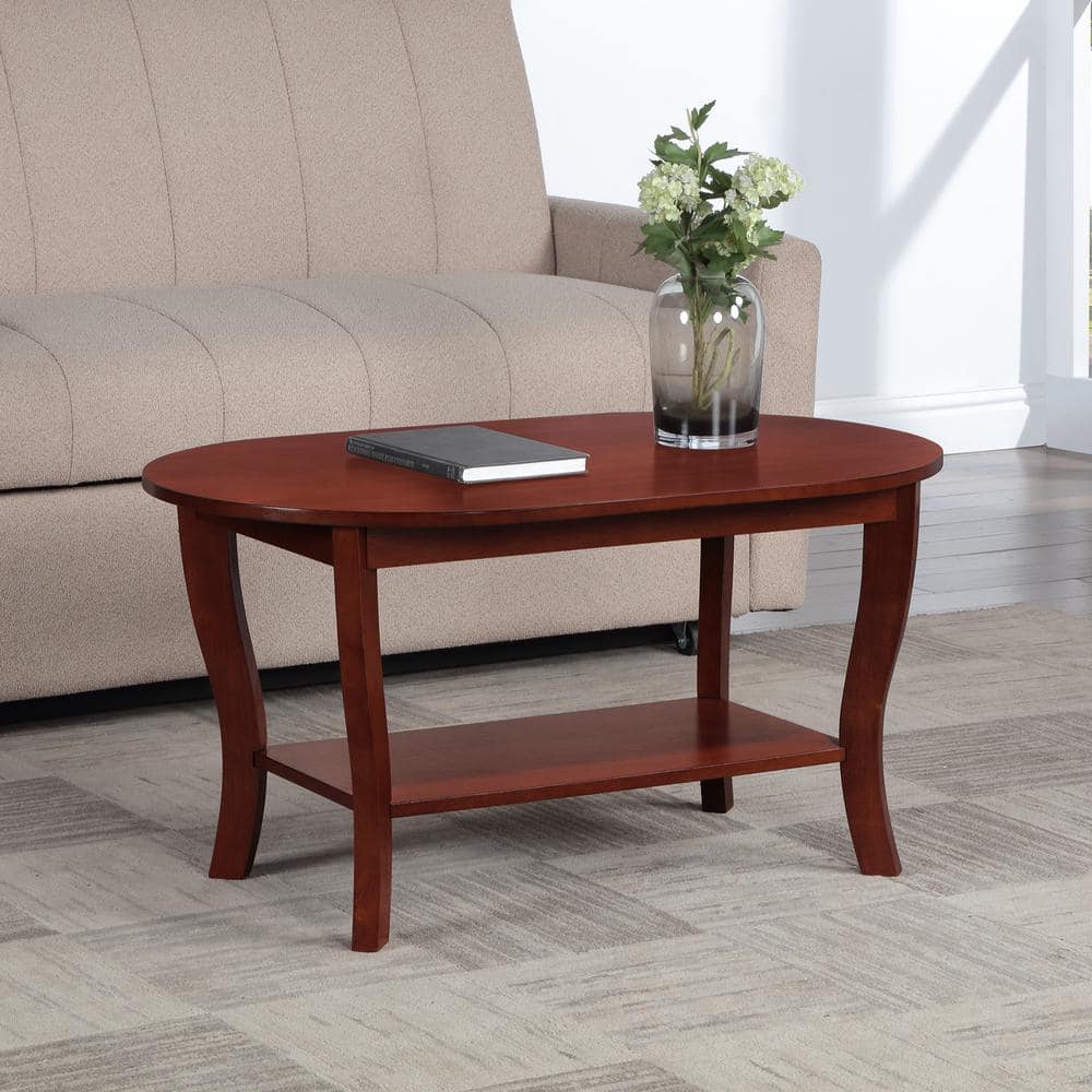 Convenience Concepts American Heritage Oval Coffee Table with Shelf