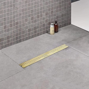 24 in. Linear Shower Drain in Brushed Gold