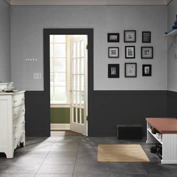 BEHR PREMIUM 1 qt. Black Satin Enamel Interior/Exterior Cabinet, Door & Trim  Paint 752304 - The Home Depot