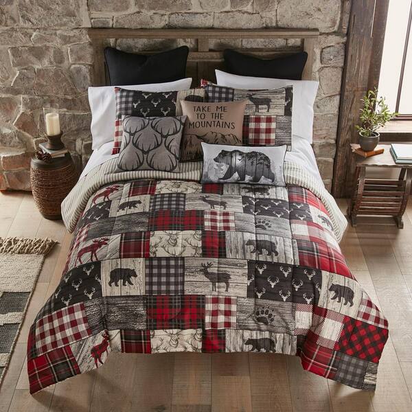 Lodge Cabin Striped Comforter Set Queen & King Size